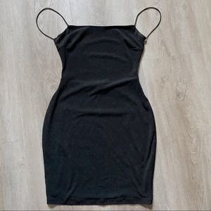Sparkly Fitted Black Mini Dress